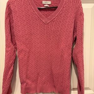 Van Heusen Women's Rose V-Neck Sweater, Size Large
